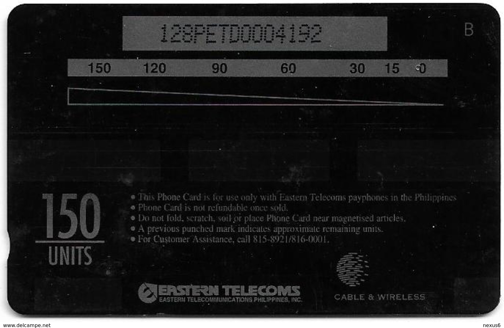 Philippines - Eastern Telecoms (GPT) - Amdel - 128PETD - 10.000ex, Used - Filippine