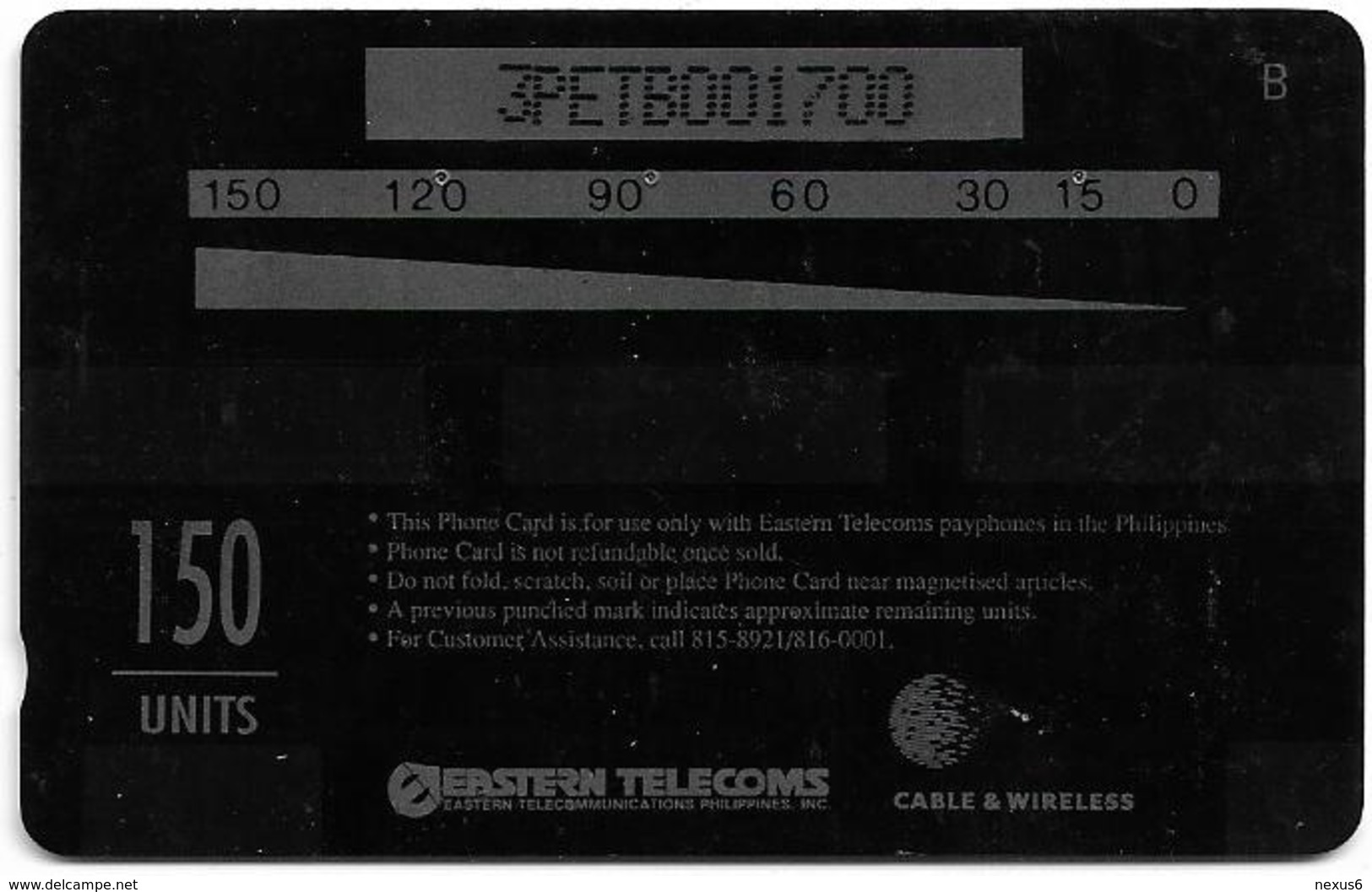 Philippines - Eastern Telecoms (GPT) - Midnight Mass - 3PETB - 5.000ex, Used - Filippine