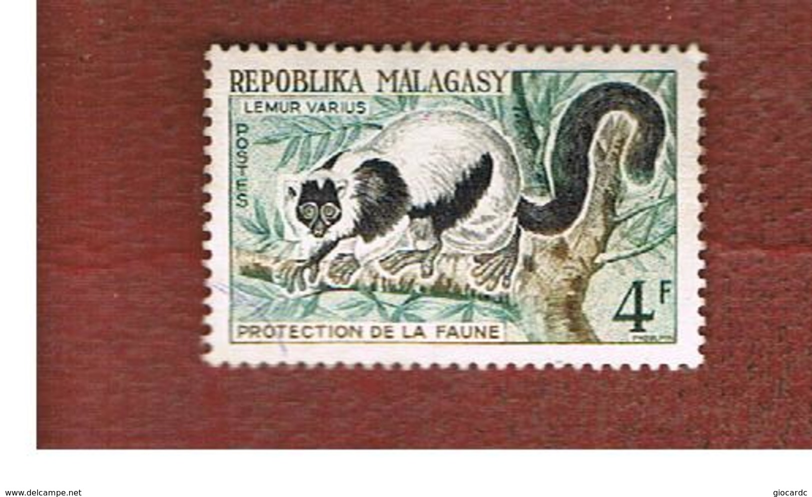 MADAGASCAR -  SG 30 -   1961 LEMURS: VARECIA  VARIEGATA   -  USED° - Madagascar (1960-...)