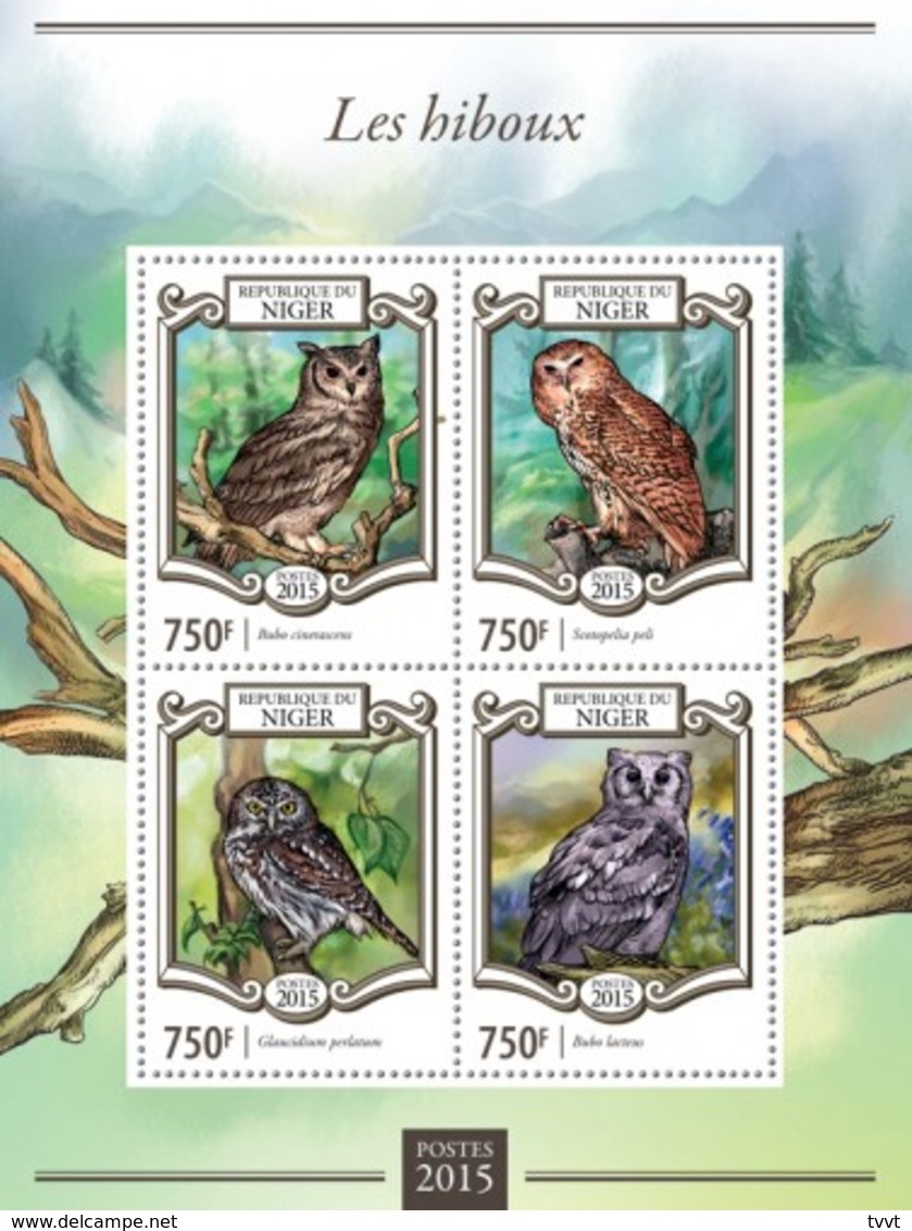 Niger 2015. [nig15121] Owls (s\s+block) - Owls