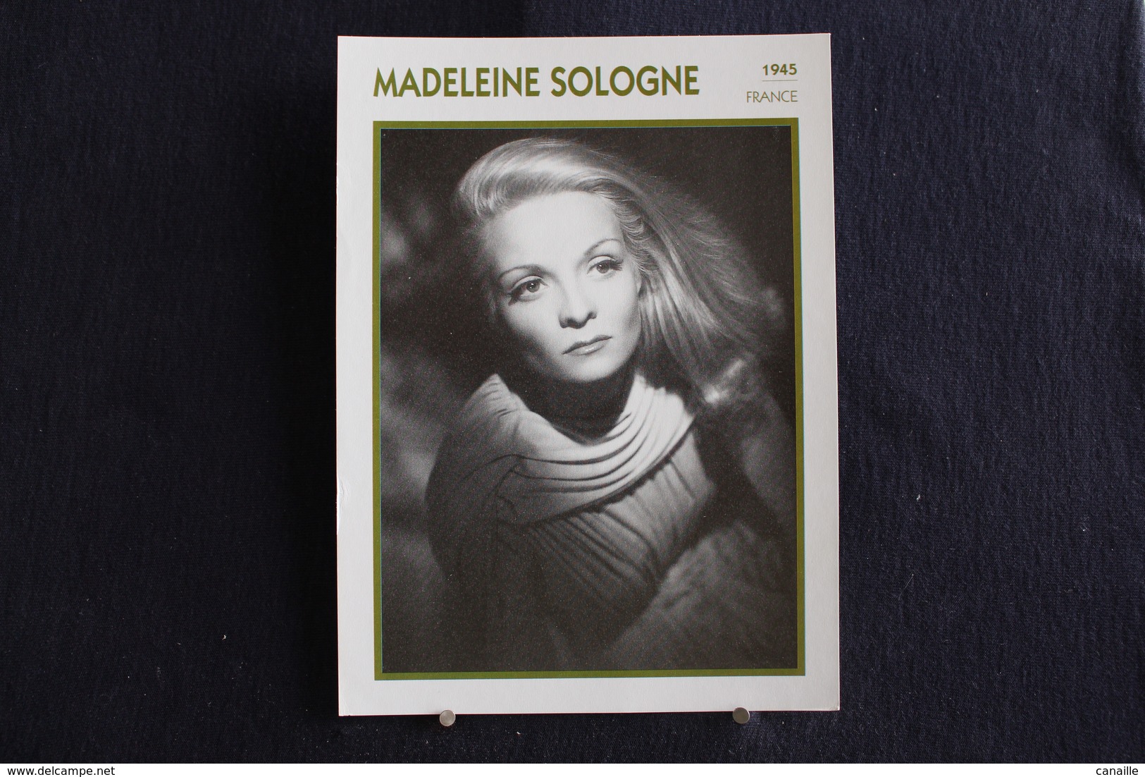 Sp-Actrice, Française, 1945 - Madeleine Sologne Née En 1912 à La Ferté-Imbault, Morte En 1995 à Vierzon (Cher),france. - Acteurs