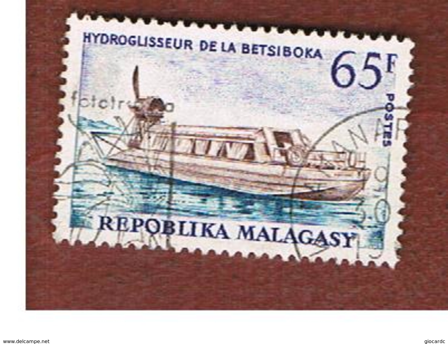 MADAGASCAR -  SG 109 -   1966 POSTAL TRANSPORT: HYDROFOIL   -  USED° - Madagascar (1960-...)