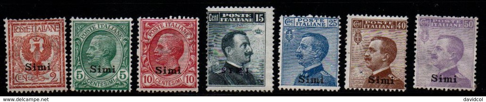 S152.-. ITALY - SIMI - 1912-1924 - SC#: 1 // 8 - MNG  - OVERPRINTED - Aegean (Simi)