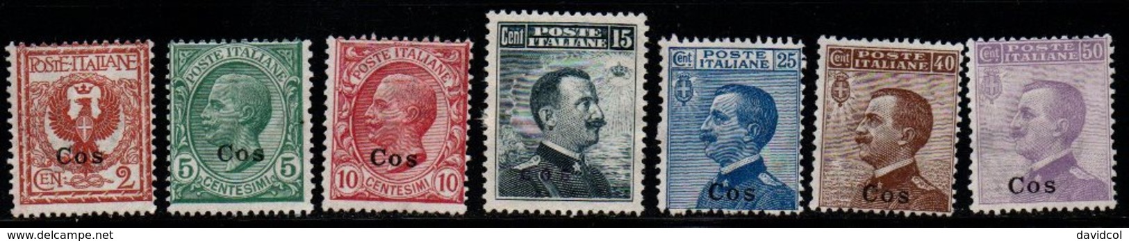 S154-. ITALY - COS - 1912-1922 - SC#: 1 // 8 - MNG  - OVERPRINTED - Aegean (Coo)