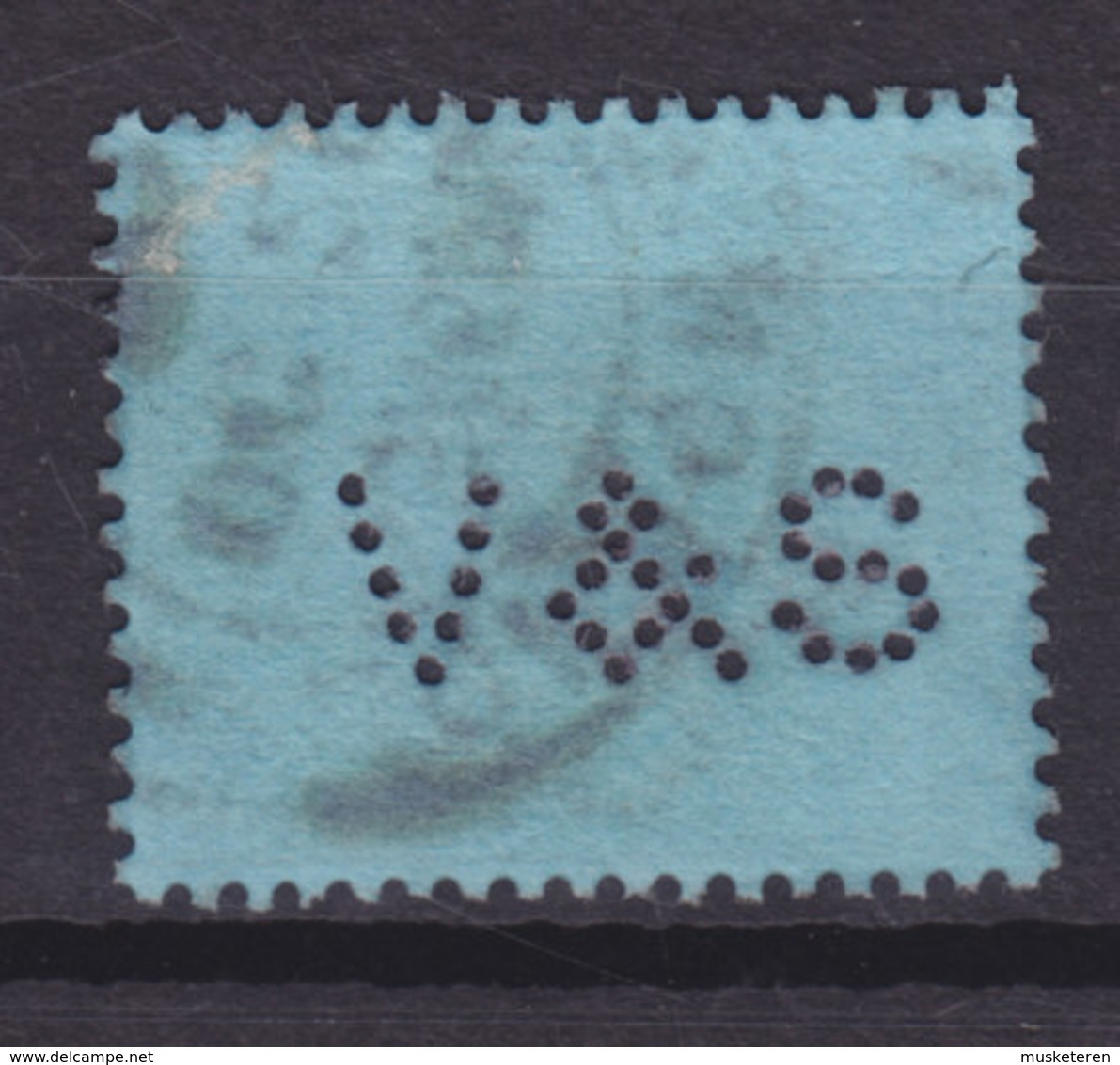 Great Britain Perfin Perforé Lochung 'V&S' Mi. 89, 2½d. Victoria Stamp LONDON Cancel (2 Scans) - Gezähnt (perforiert)