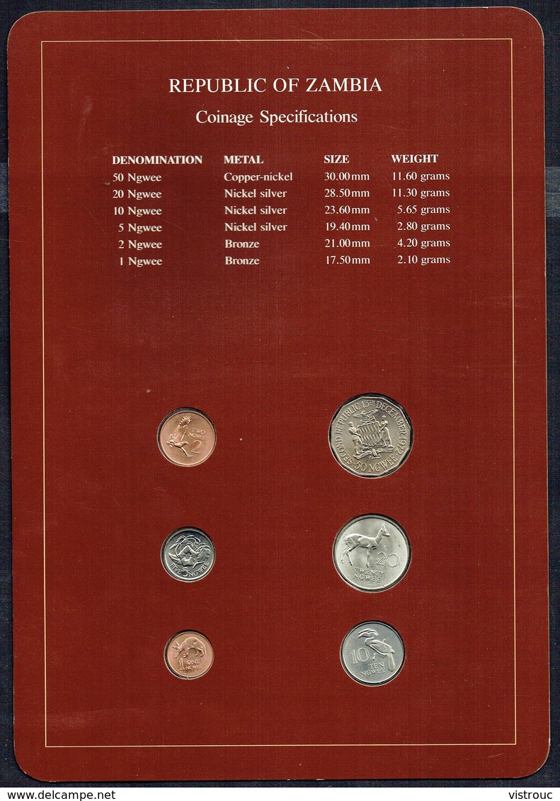 ZAMBIE / ZAMBIA - Monnaie - Années Entre 1968 Et 1983 - Lot De 6 Pièces. - Zambie