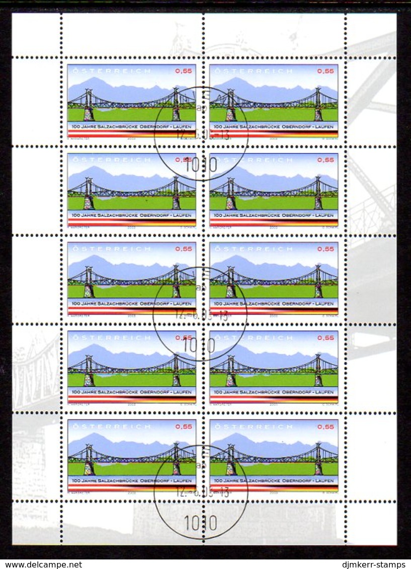AUSTRIA 2003 Salzachbrücke Centenary Sheetlet, Cancelled.  Michel 2426 Kb - Blocks & Sheetlets & Panes
