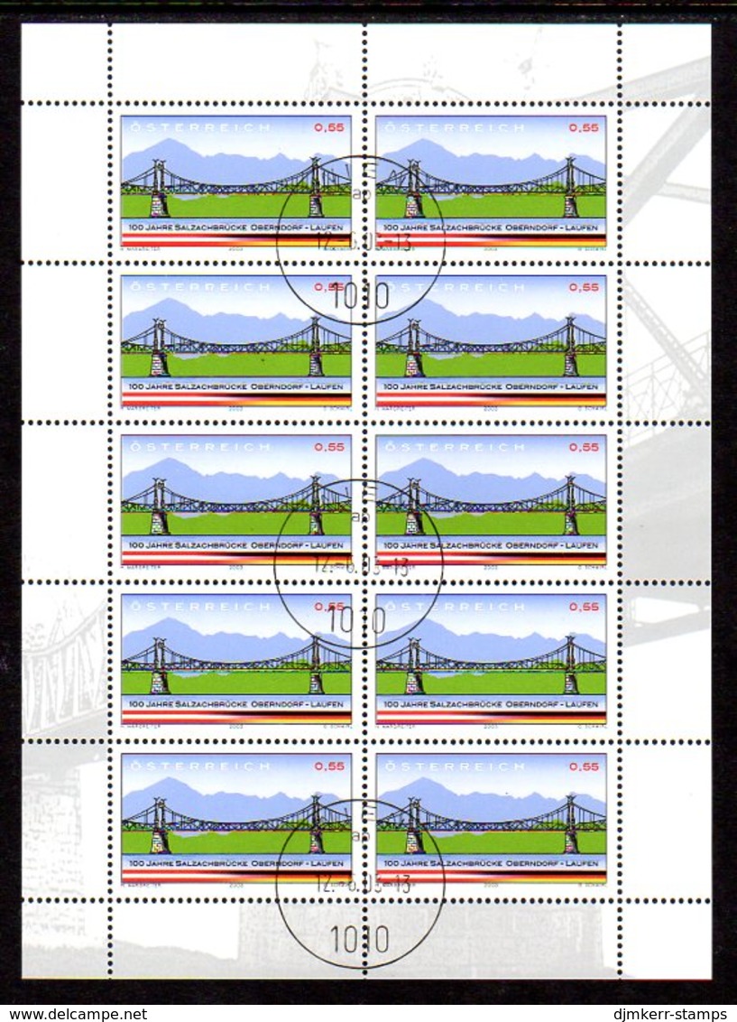 AUSTRIA 2003 Salzachbrücke Centenary Sheetlet, Cancelled.  Michel 2426 Kb - Blokken & Velletjes