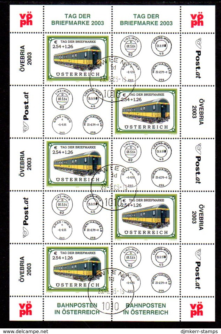 AUSTRIA 2003 Stamp Day Sheetlet, Cancelled.  Michel 2414 Kb - Blocks & Sheetlets & Panes