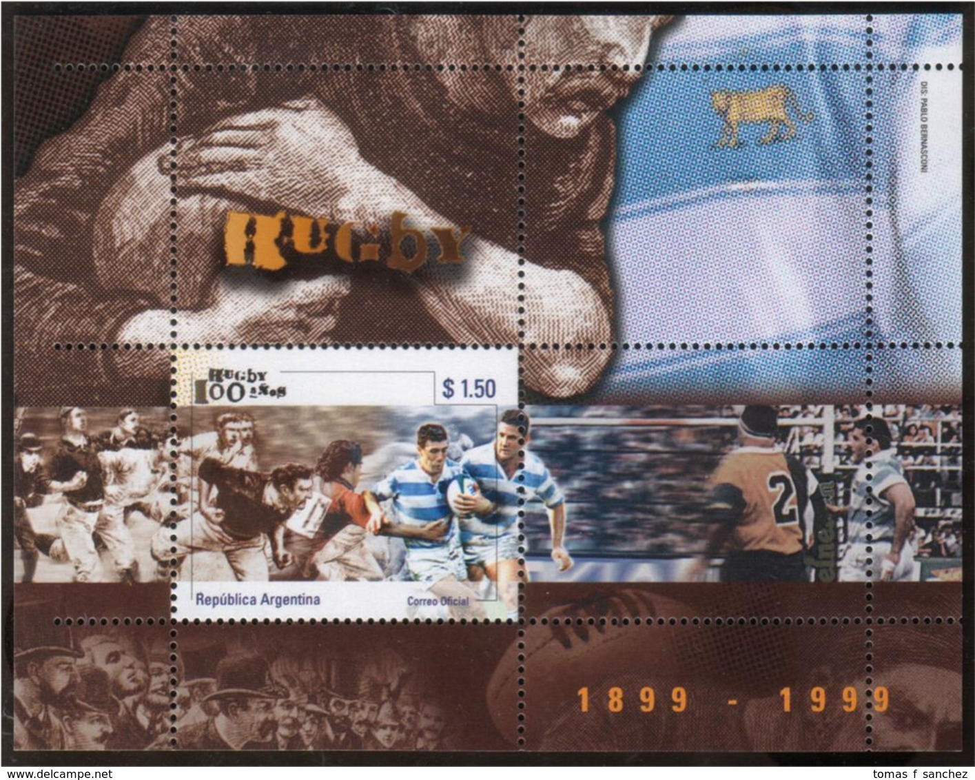 Argentina - 1999 - 1899 - 1999 - 100 Ans De Rugby - Blocks & Sheetlets