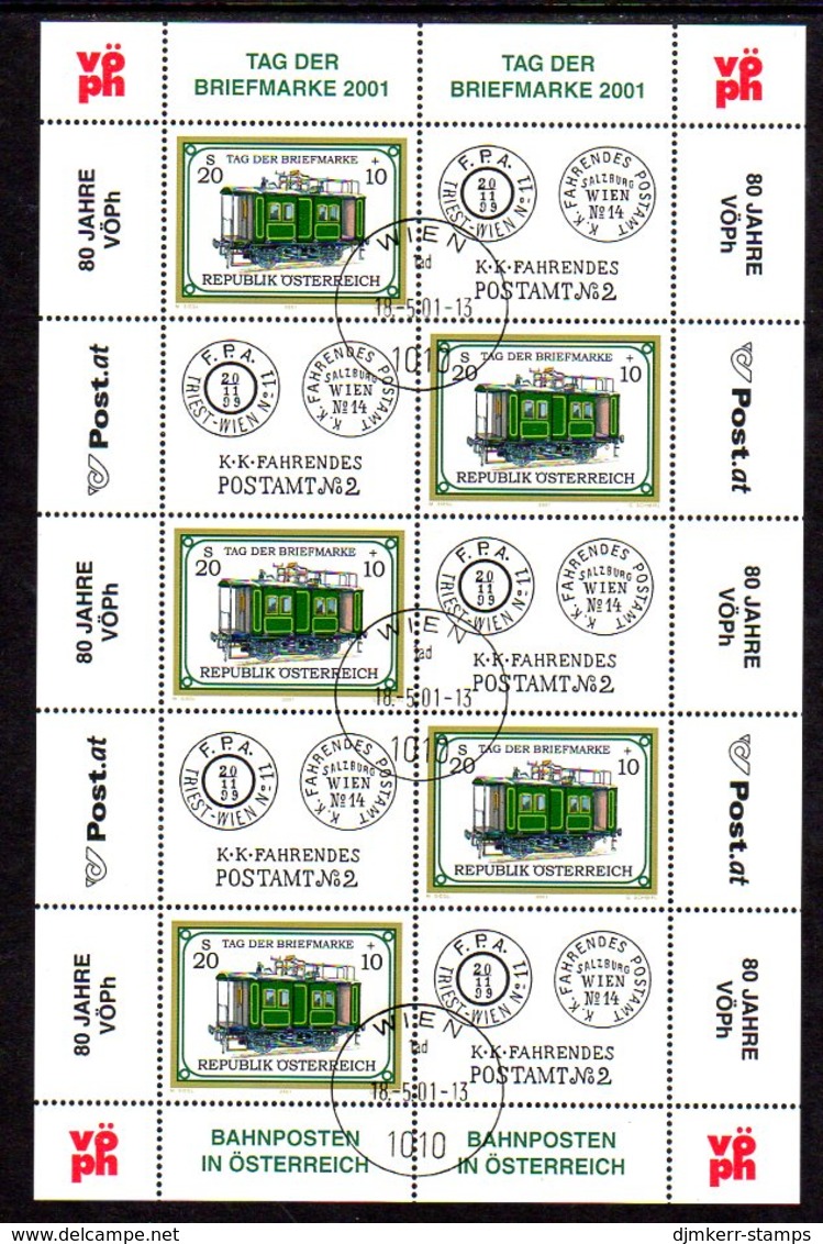 AUSTRIA 2001 Stamp Day Sheetlet, Cancelled.  Michel 2345 Kb - Blocks & Kleinbögen