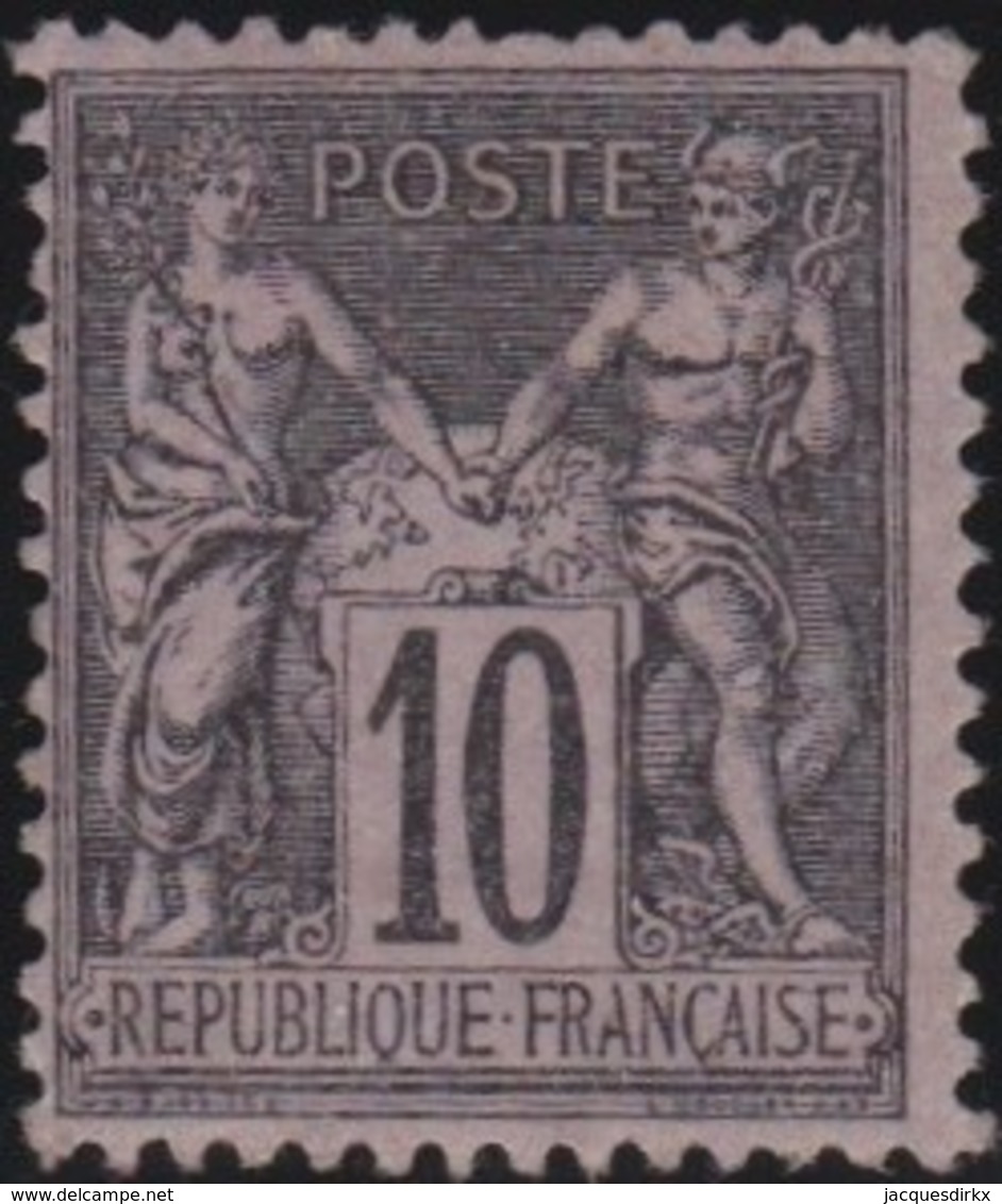 France  .   Yvert   .     89      .      (*)      .       Pas De Gomme  .  /   . No Gum - 1876-1898 Sage (Type II)