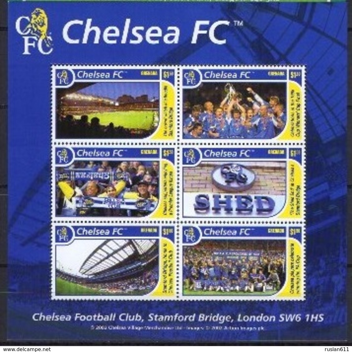 Soccer Football 2002 Grenada KB 5138/43 Chelsea MNH ** - Famous Clubs