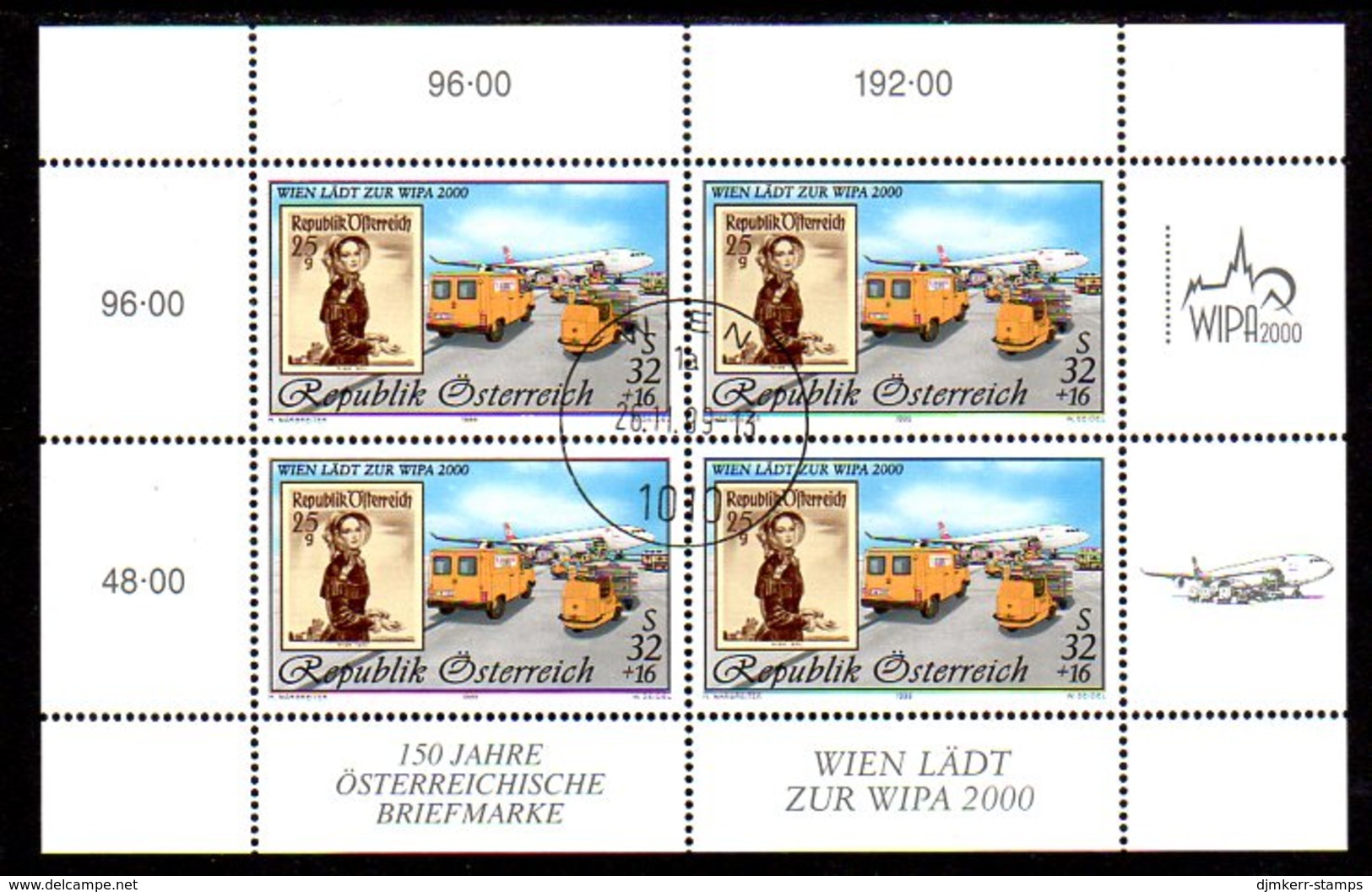 AUSTRIA 1999 WIPA 2000 III Sheetlet, Cancelled.  Michel 2292 Kb - Blokken & Velletjes