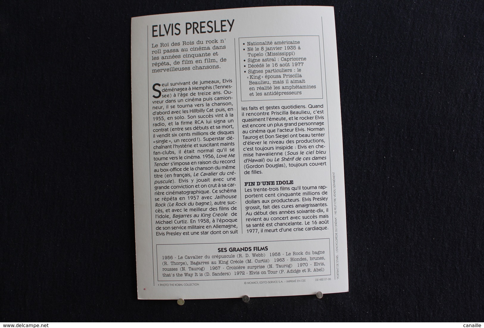 Sp-Acteur, Chanteur, Américain - 1950 - Elvis Presley, Né En 1935 à Tupelo,Mississippi, Et Mort En 1977 à Memphis U.S.A - Actors