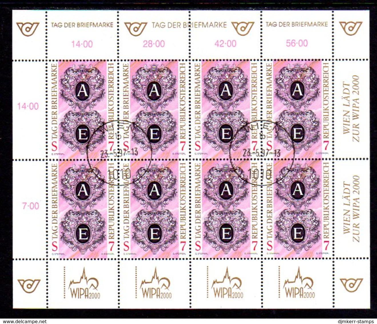 AUSTRIA 1997 Stamp Day Sheetlet, Cancelled.  Michel 2220 Kb - Blocks & Sheetlets & Panes