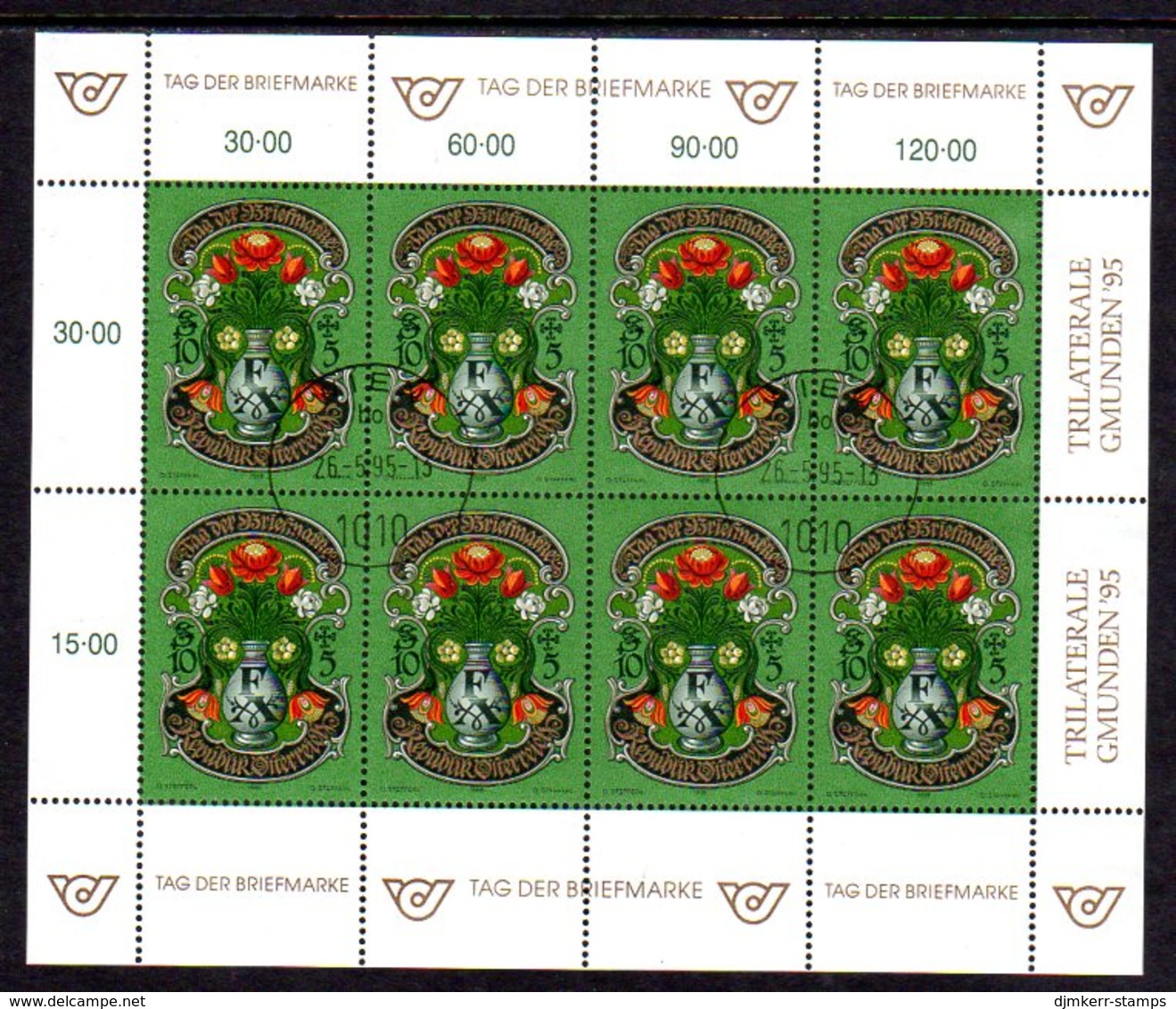 AUSTRIA 1995 Stamp Day Sheetlet, Cancelled.  Michel 2158 Kb - Blokken & Velletjes