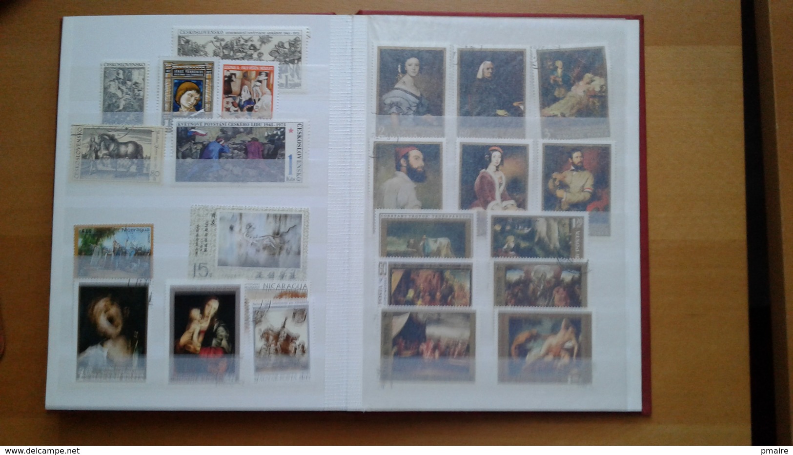 Petit album 16 pages plein de timbres theme Arts Tableaux ...