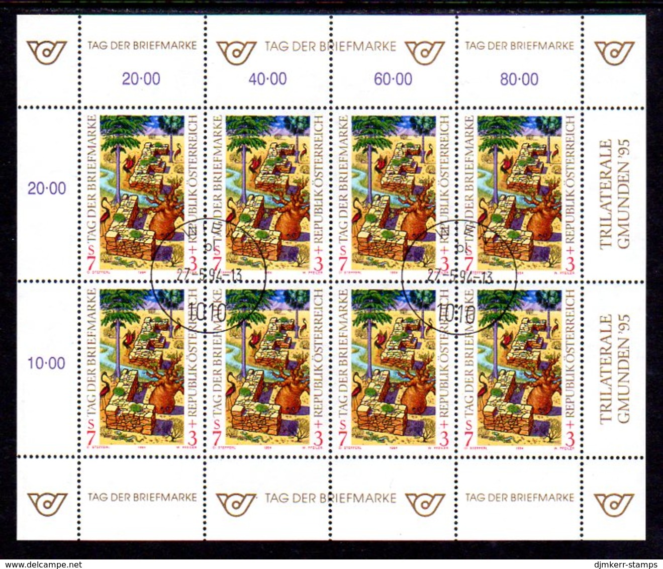 AUSTRIA 1994 Stamp Day Sheetlet, Cancelled.  Michel 2127 Kb - Blocs & Feuillets