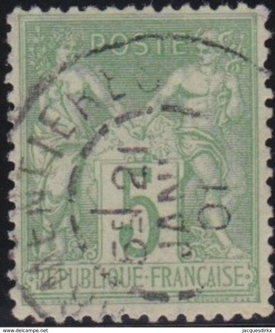 France  .   Yvert   .     102     .        O          .        Oblitéré - 1898-1900 Sage (Type III)