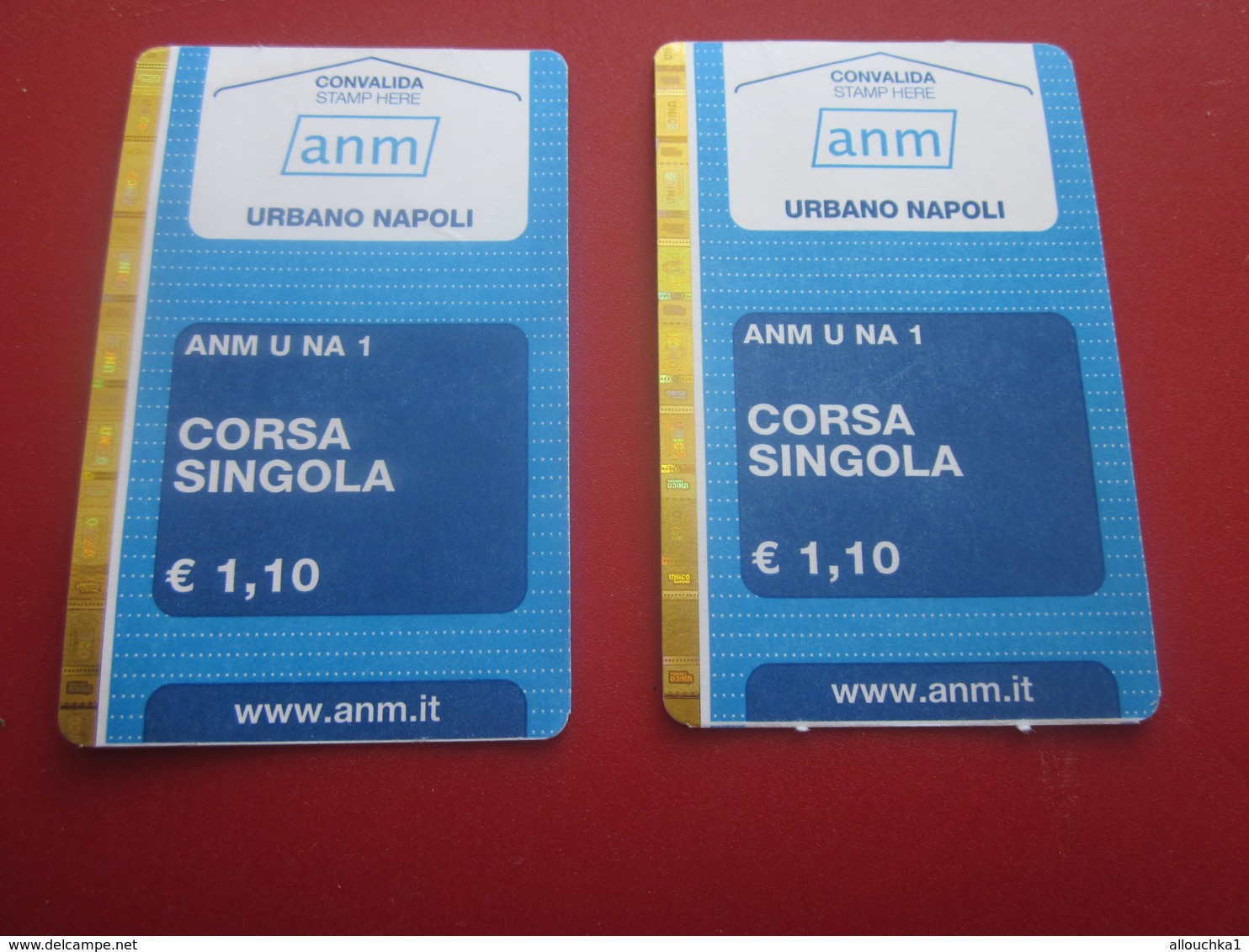 URBANO NAPOLI NAPLES CORSA SIGOLA ITALIA Titre De Transport - Ticket Simple - BUS METRO TRAMWAY BILLET TICKET RAPID CARD - Europa