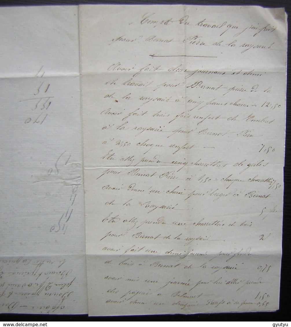 Saint-Sernin-sur-Rance 1872 (Aveyron) Lettre Locale écrite à Mazies Affranchie à 15 Centimes - 1849-1876: Klassik