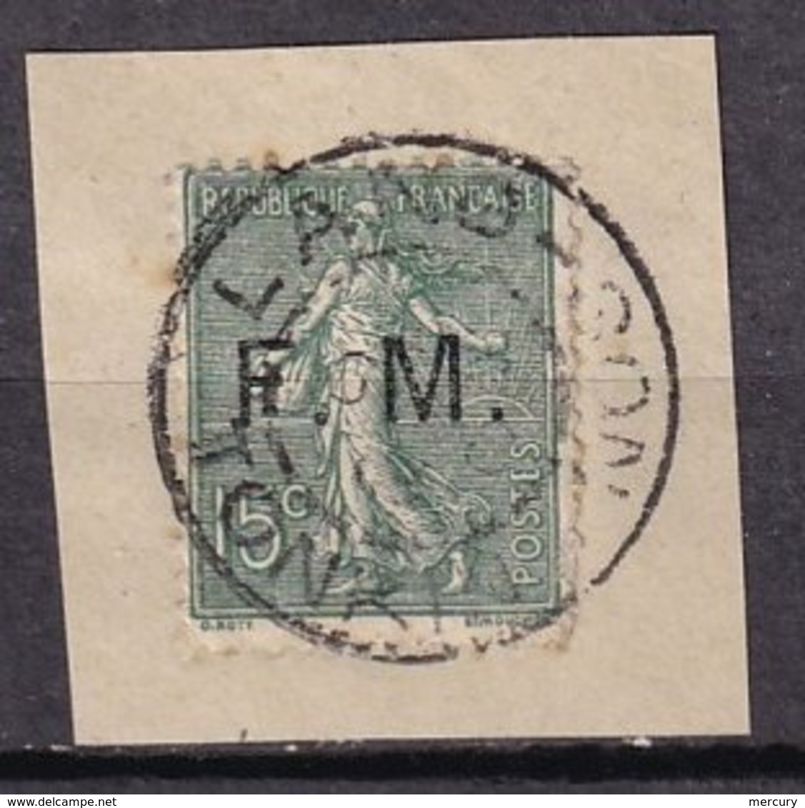 FRANCE - 15 C. Lignée Oblitéré Sur Fragment De LANG-SON (Tonkin) - Military Postage Stamps