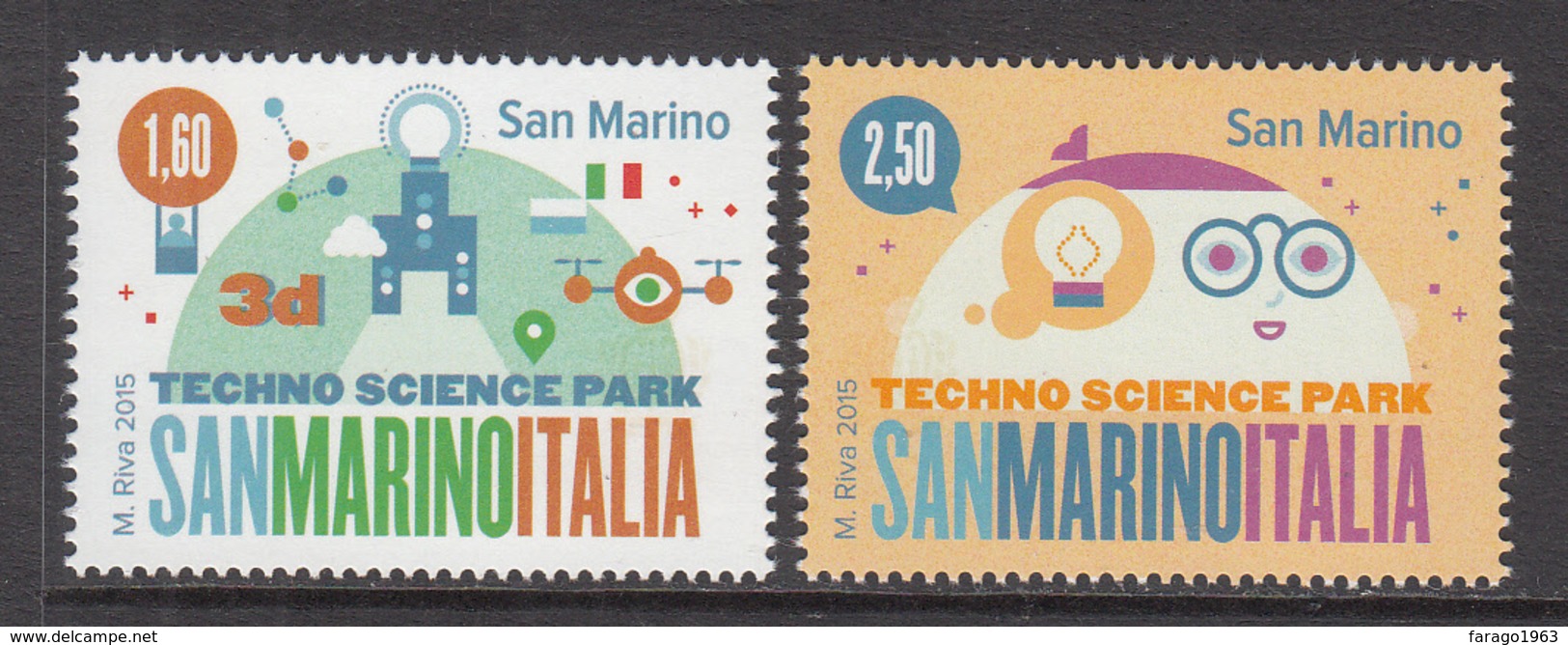 2015 San Marino Science Park  Complete Set Of 2 MNH   ** BELOW FACE VALUE *** - Ungebraucht