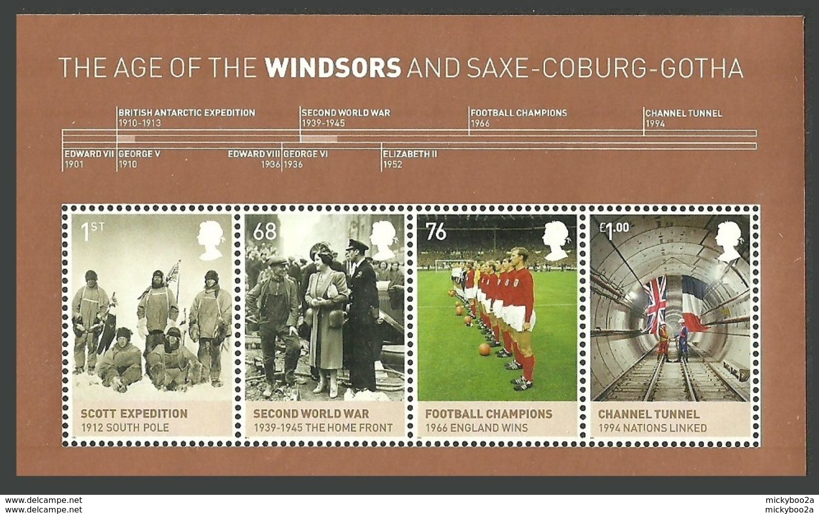 GB 2012 HOUSE OF WINDSOR ANTARCTIC FOOTBALL ROYALTY TRAINS SCOTT SET & M/SHEET MNH - Unused Stamps