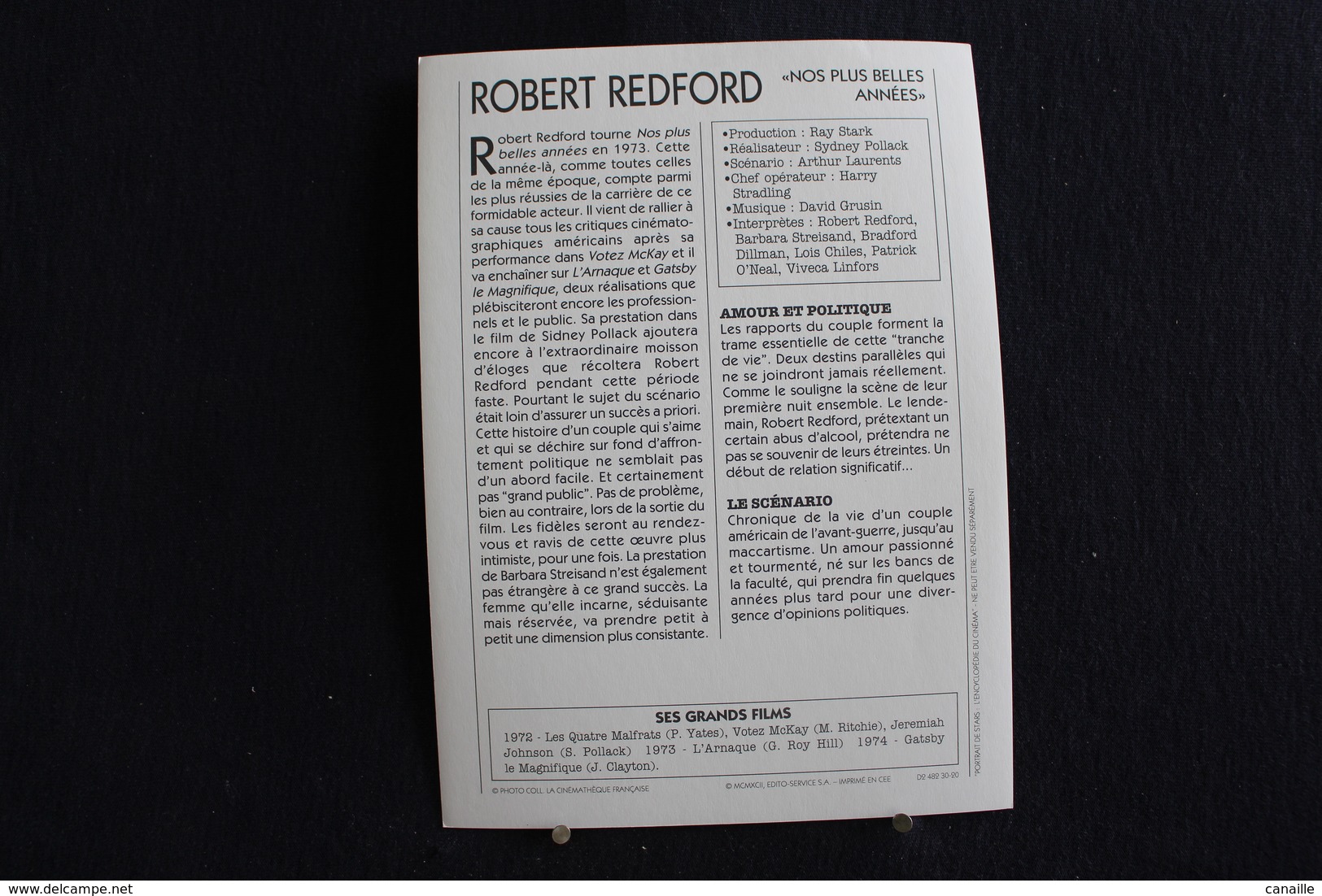 Sp-Acteur, 1973 - Robert Redford Est Un Acteur Et Réalisateur Américain Né Le 18 Août 19362 à Santa Monica (Californie). - Attori