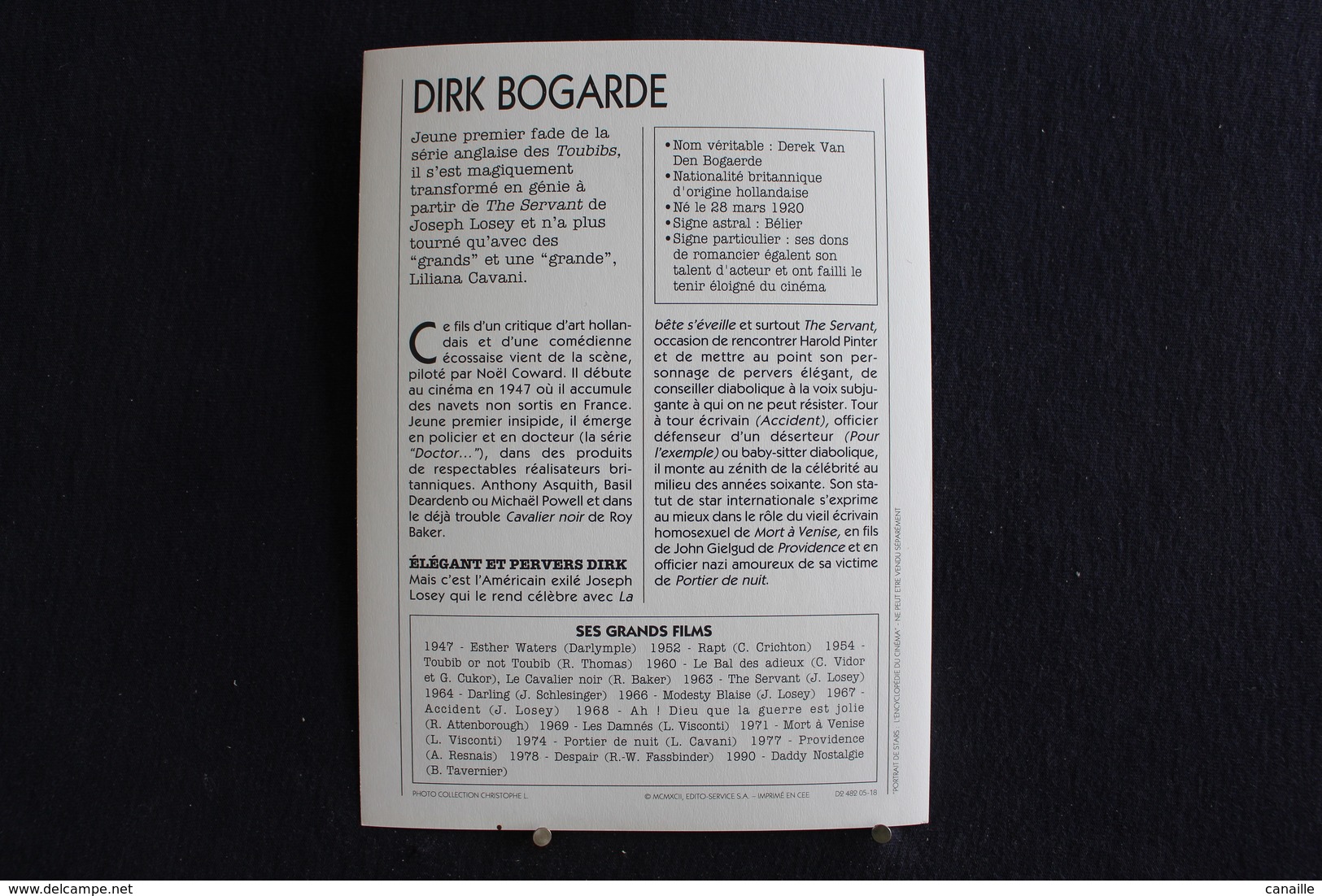 Sp-Acteur, 1965 -  Dirk Bogarde, Est Un Acteur Britannique Né Le 28 Mars 1921 à Londres Où Il Est Mort Le 8 Mai 1999. - Schauspieler