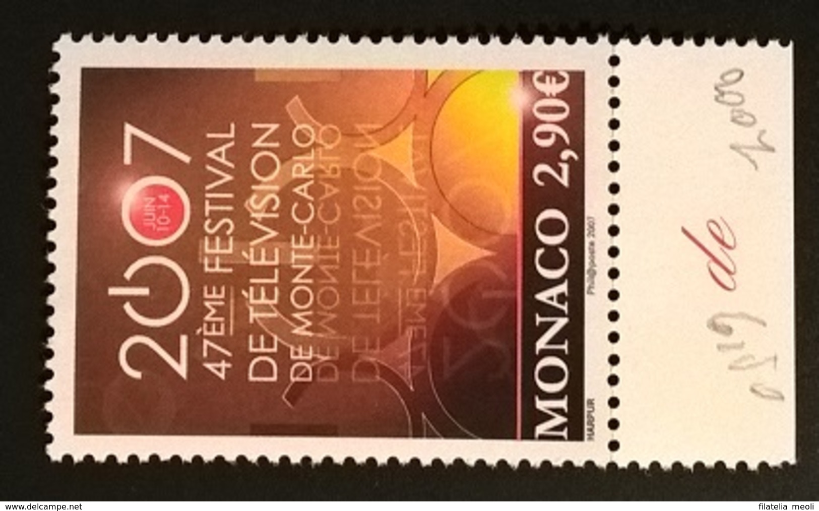 MONACO 2007 FESTIVAL DELLA TELEVISIONE - Unused Stamps