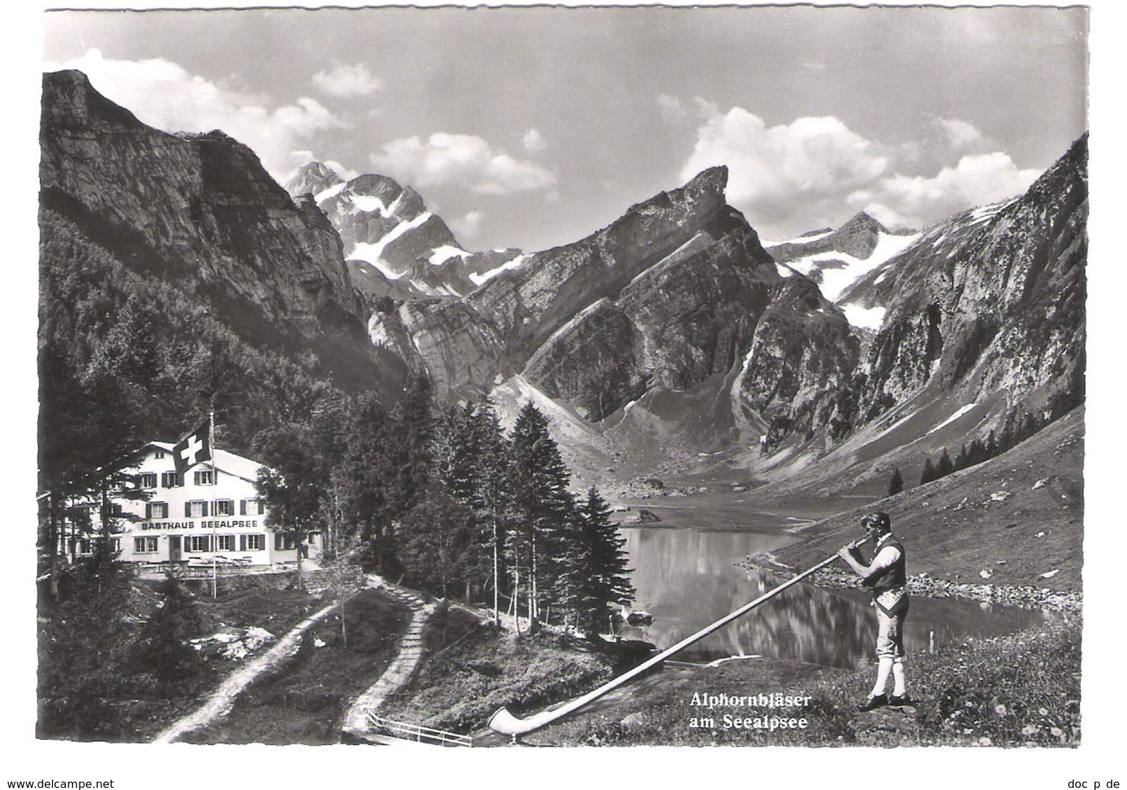 Schweiz - Alphornbläser Am Seealpsee - Mit Altmann - Rossmad - Säntis - Alte Ansicht - Sonstige & Ohne Zuordnung