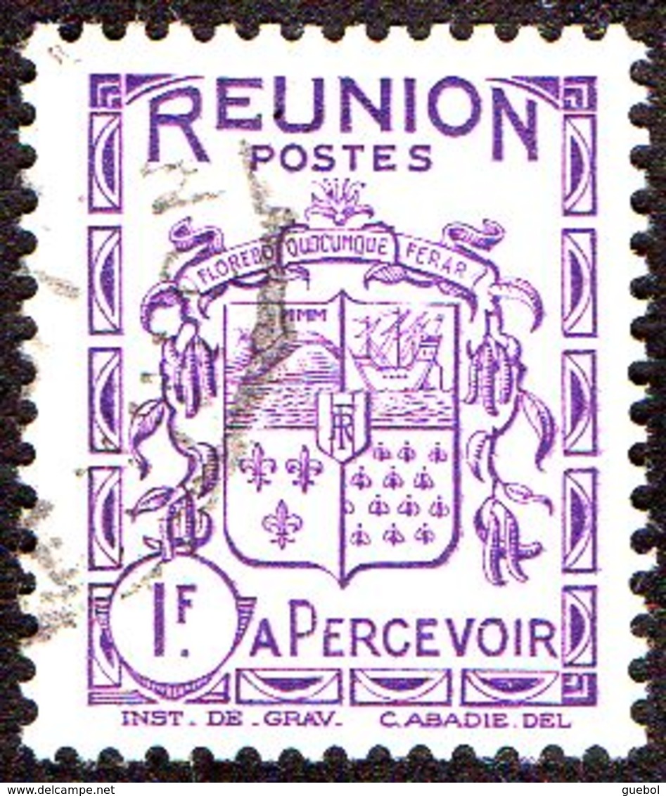 Réunion Obl. N° Taxe 23 - Armoiries Le 1f Violet - Postage Due