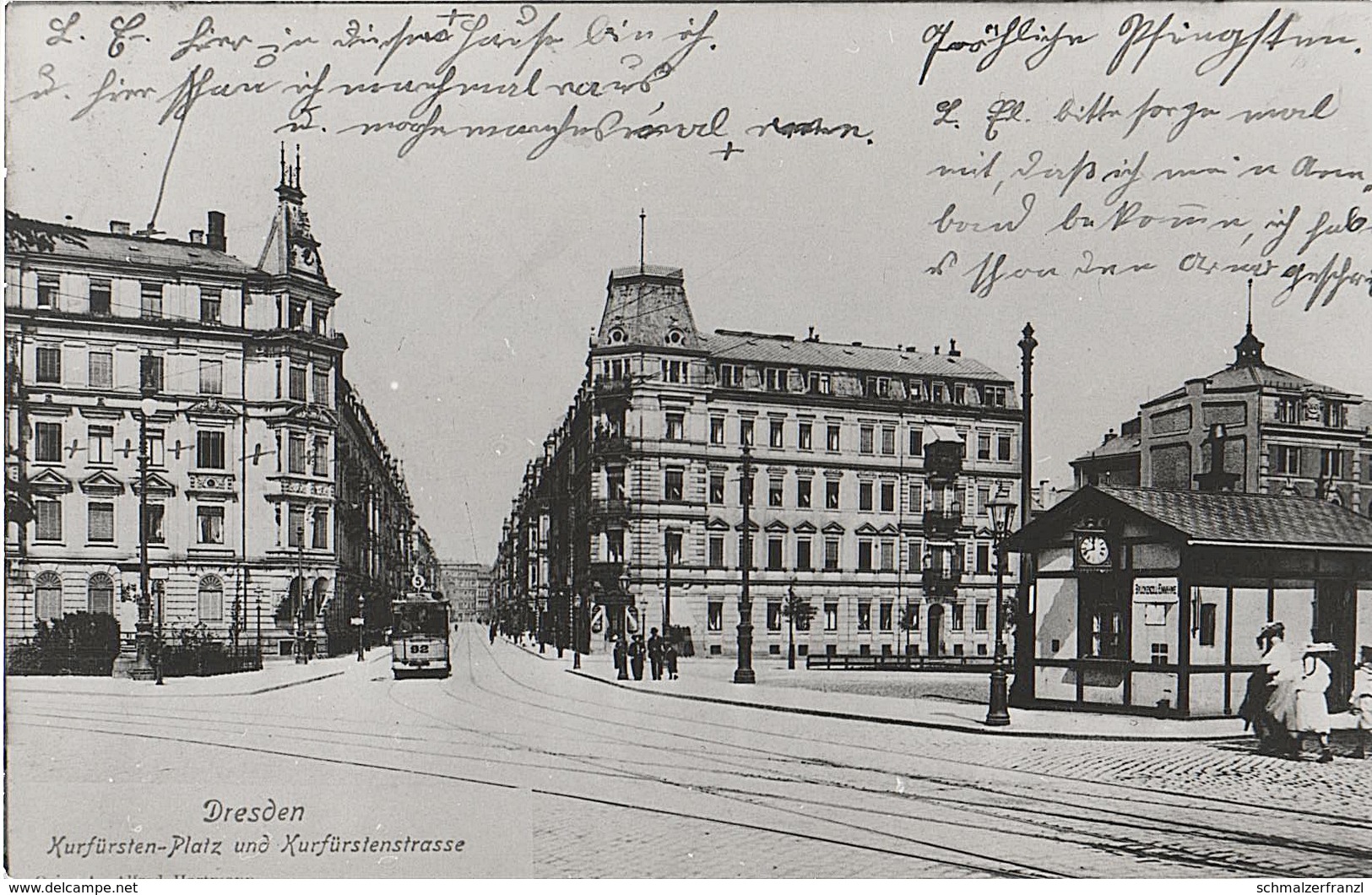 Repro Foto Dresden Altstadt Kurfürstenplatz Rosa Luxemburg Platz Kurfürstenstraße Hoyerswerdaer Straße Glacisstraße - Sonstige & Ohne Zuordnung