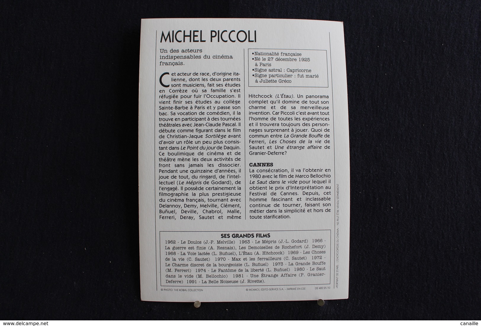 Sp-Acteur, Réalisateur Et Scénariste, 1975 -  Michel Piccoli Est Un Acteur Français, Né En 1925 à Paris. - Acteurs