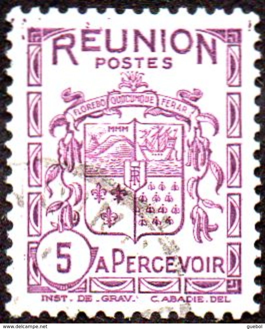 Réunion Obl. N° Taxe 16 - Armoiries De L'Ile Le 5c Violet - Postage Due