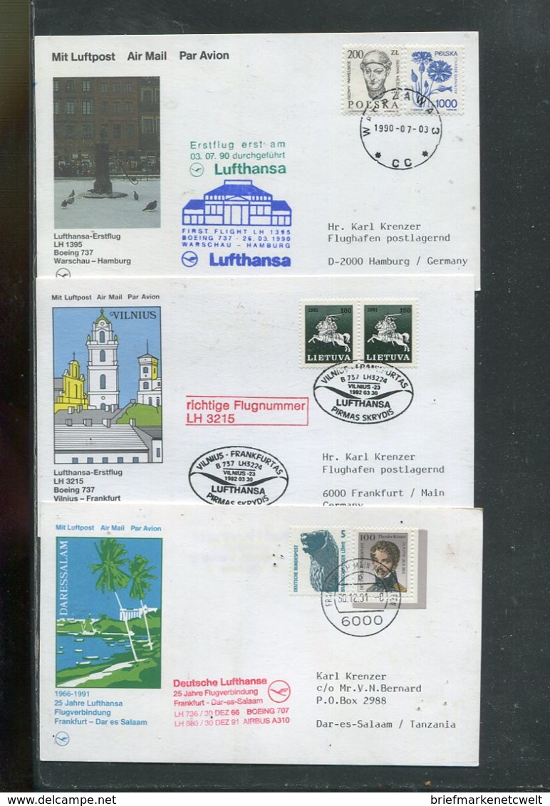 Flugpost / Int. Sammlung Mit Rd. 80 Belegen (23587-400) - Vrac (max 999 Timbres)