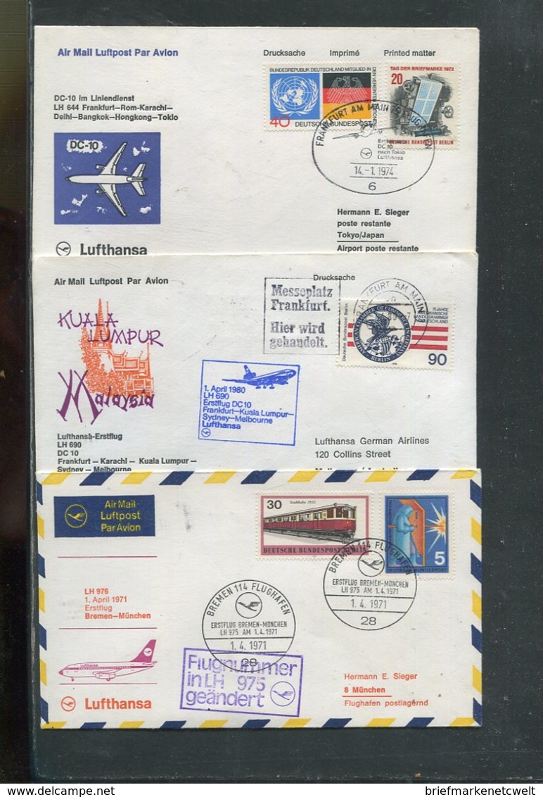 Flugpost / Int. Sammlung Mit Rd. 80 Belegen (23587-400) - Vrac (max 999 Timbres)