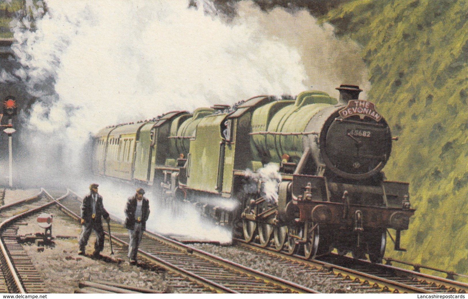 Postcard Steam Train Devonian Between Bristol And Gloucester [ Ian Allan ] My Ref  B13541 - Trains