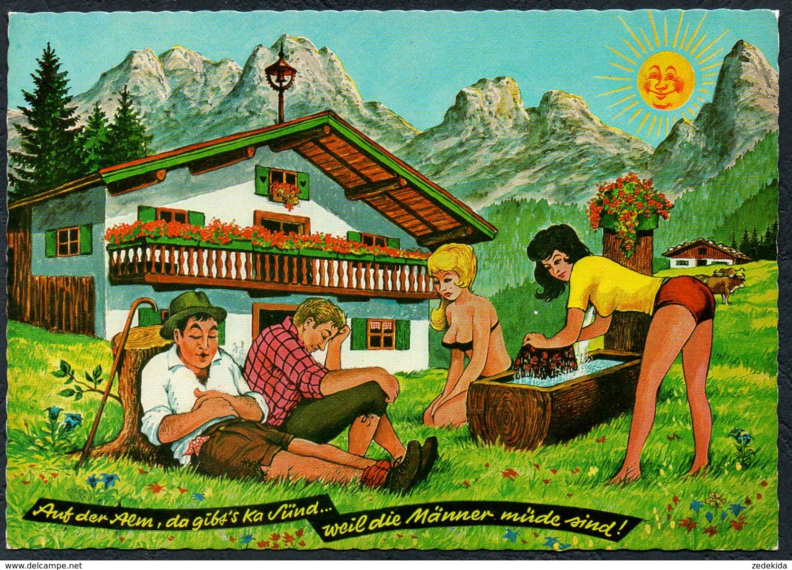 C7206 - Scherzkarte Humor - Erotik Alpen Berghütte - Humour