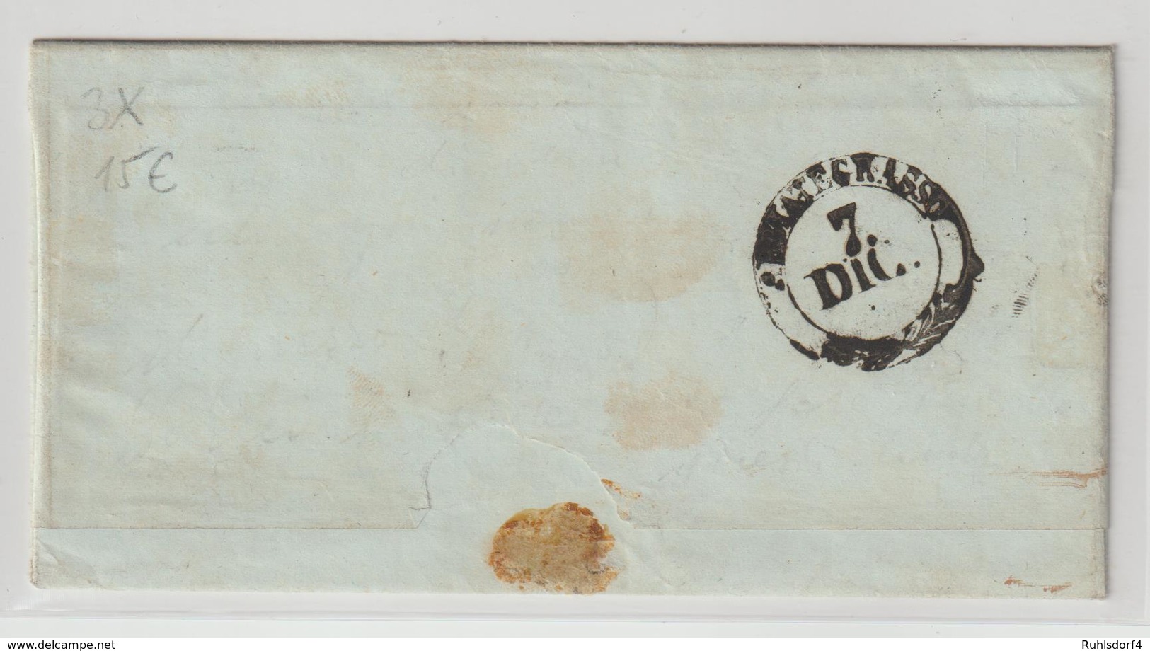 Lombardei & Venetien: Brief Mit 3X, 1852 - Levante-Marken