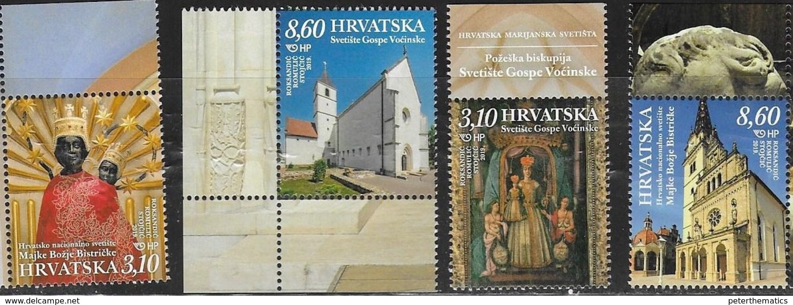 CROATIA, 2019, MNH, SHRINES, CHURCHES, SHRINES IN HONOUR OF VIRGIN MARY IN CROATIA, 4v - Churches & Cathedrals