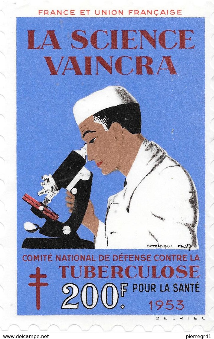 TIMBRE-VIGNETTE 9,5X14,5cm-1953--LUTTE CONTRE LA TUBERCULOSE-LA SCIENCE VAINCRA-TBE - Antitubercolosi