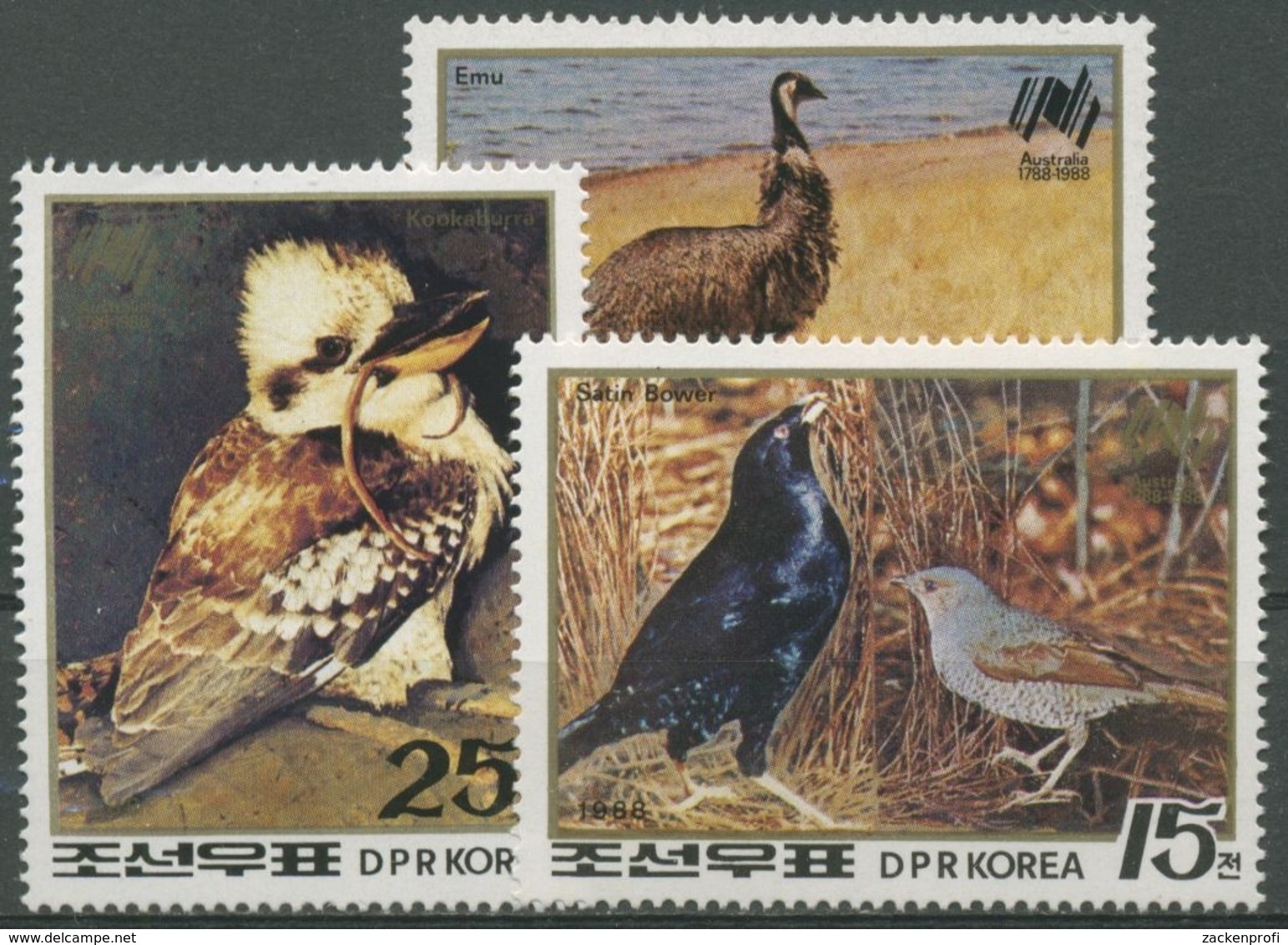 Korea (Nord) 1988 200 Jahre Kolonisation Aistraliens 2940/42 Postfrisch - Korea (Nord-)