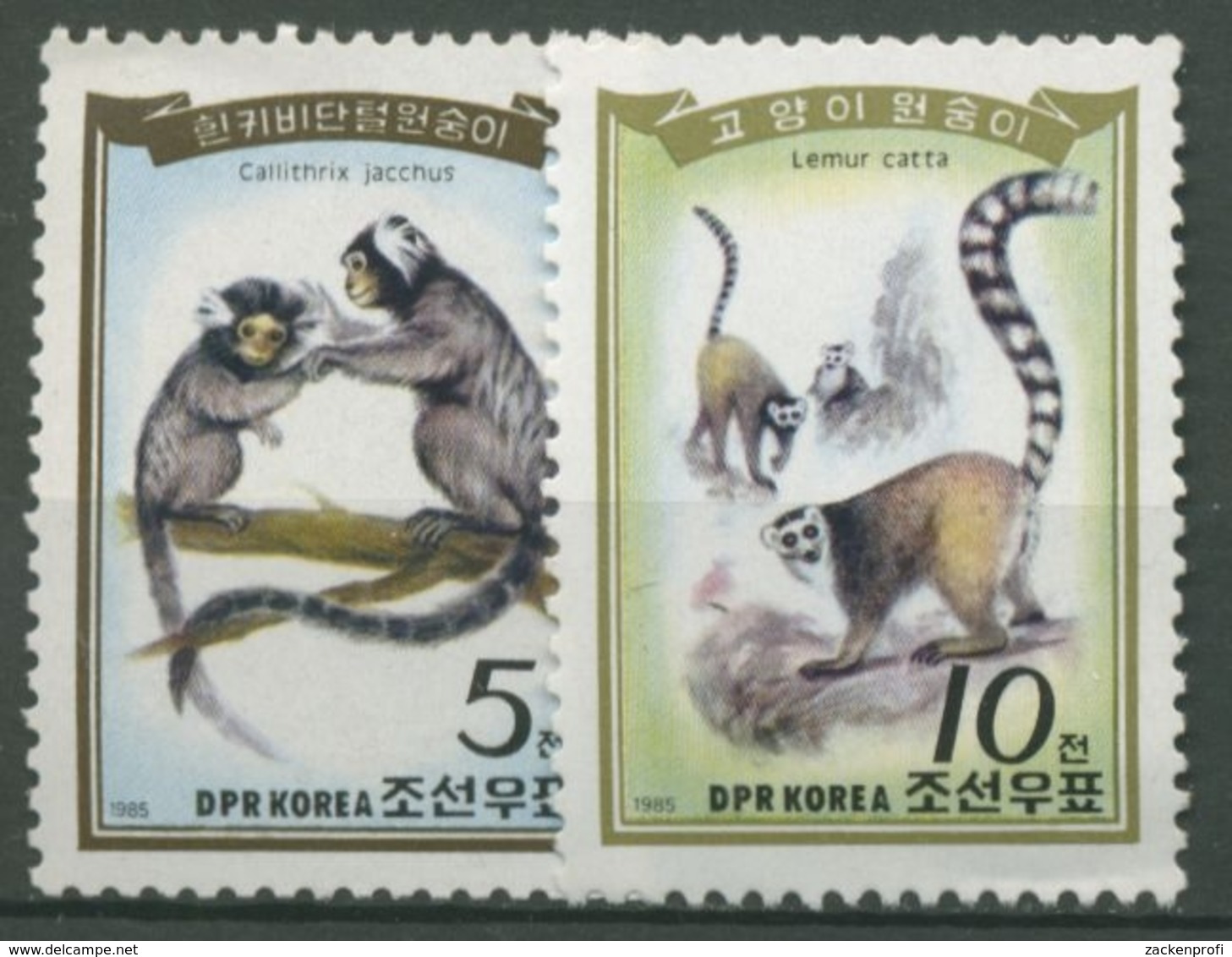 Korea (Nord) 1985 Affen: Weißbüscheläffchen 2657/58 Postfrisch - Korea, North