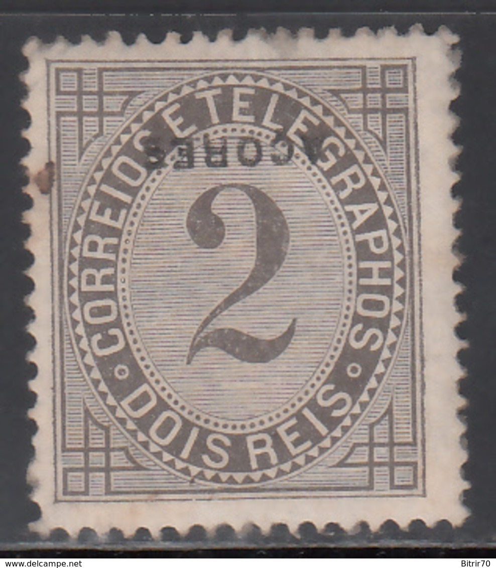 1882-87 Yvert Nº 51 MH ( Sobrecarga Invertida ) - Azores