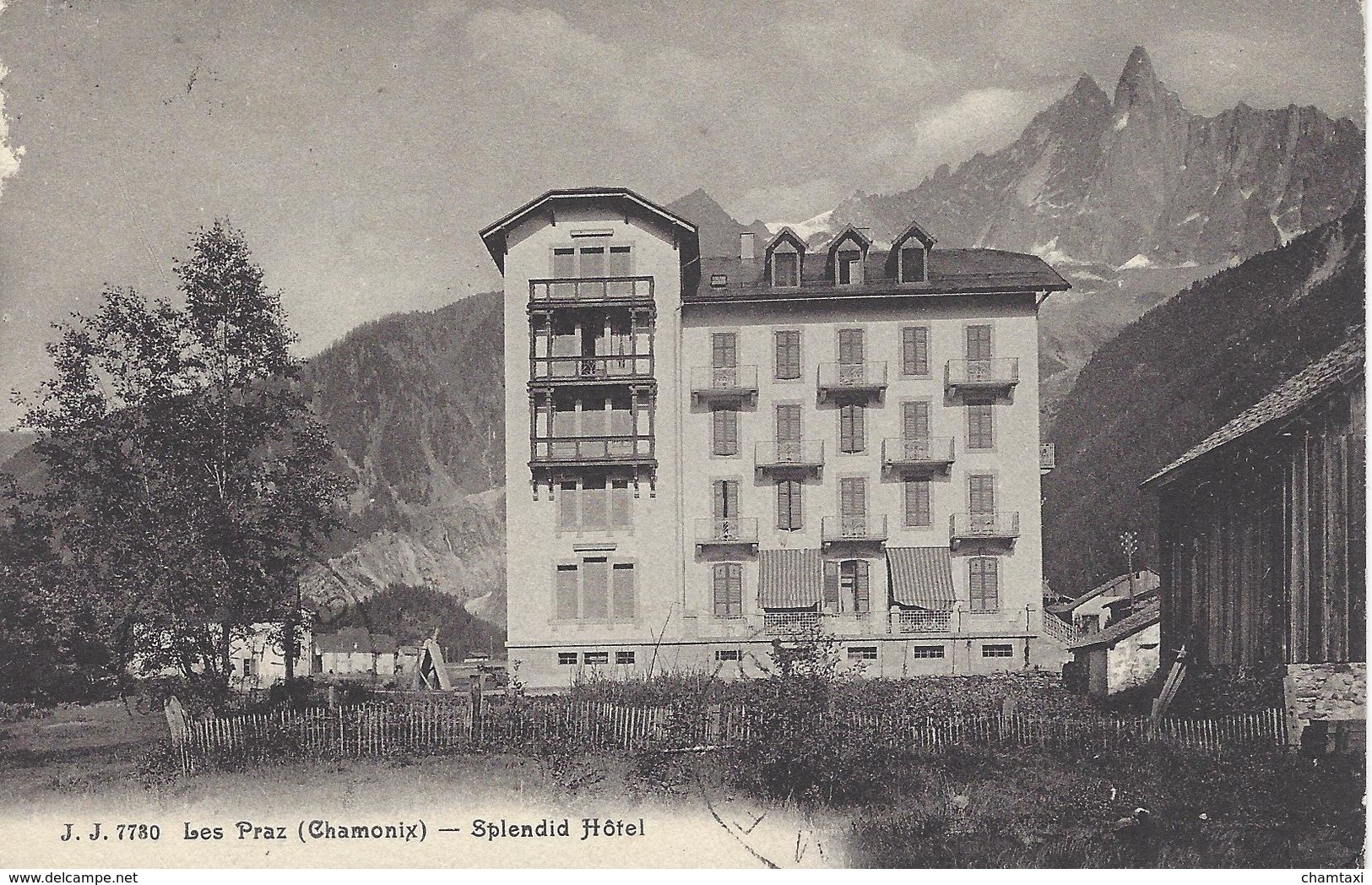 74 LES PRAZ DE CHAMONIX  SPLENDID HOTEL VALLEE DE CHAMONIX MONT BLANC  EDITEUR JULLIEN FRERES Numéro JJ 7780 - Chamonix-Mont-Blanc