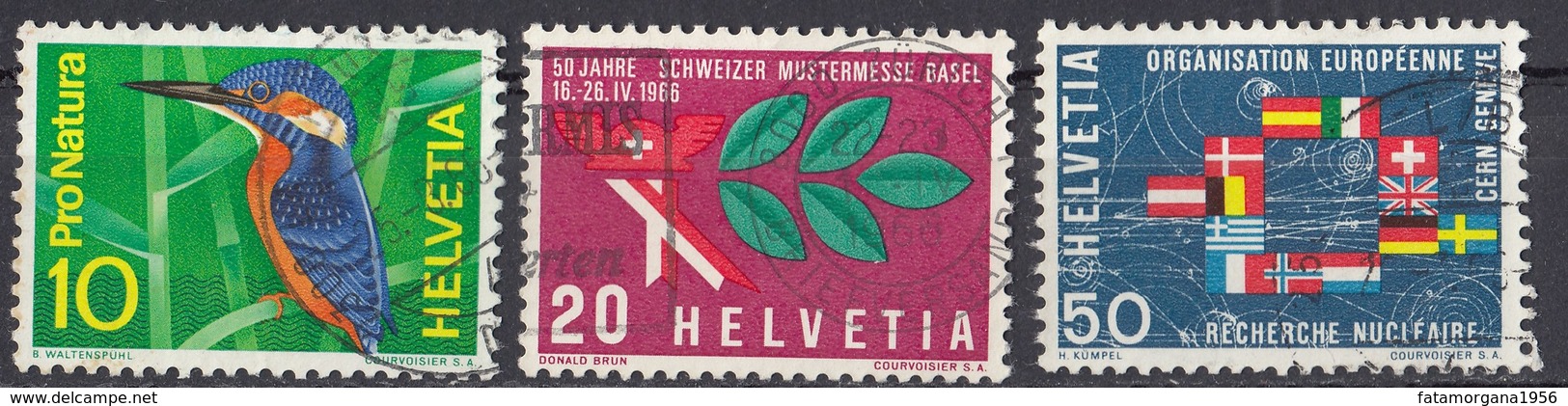 HELVETIA - SUISSE - SVIZZERA - 1966 - Serie Completa Usata Composta Da 3 Valori: Yvert 766/768. - Usati