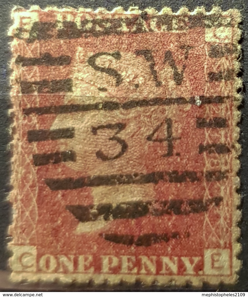 GREAT BRITAIN - Canceled Penny Red - Plate 218 - Sc# 33, SG# 43 - Queen Victoria 1p - Oblitérés